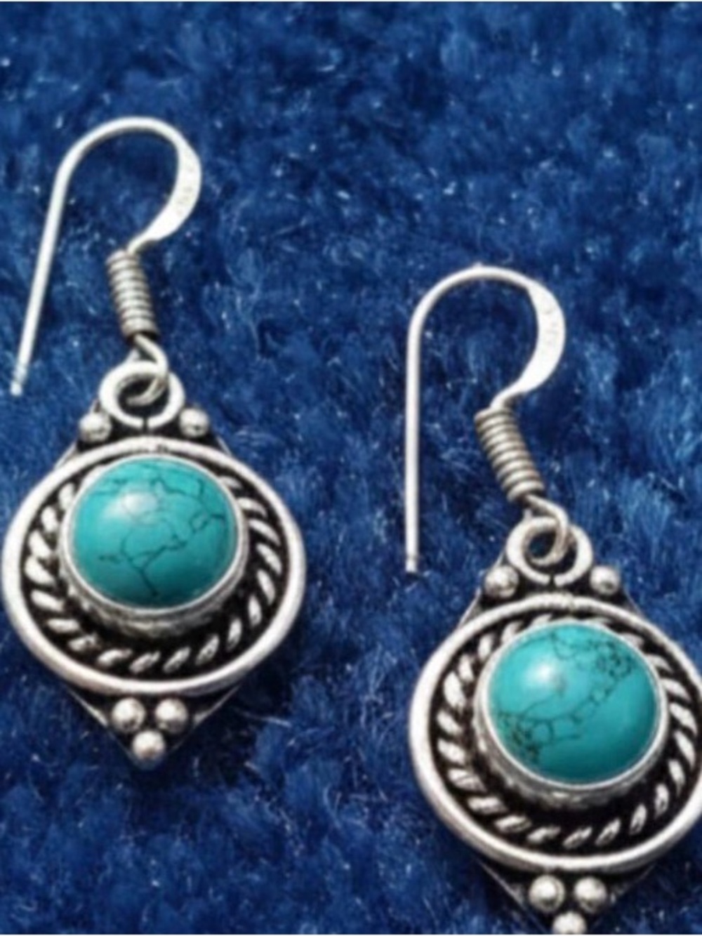 925 Turquoise Stone Silver Necklace, Bracelet & Earring Set and ring gift - Picture 3 of 6